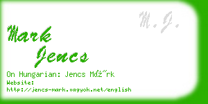 mark jencs business card